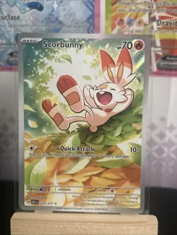Pokemon TCG Scorbunny 225/217 Illustration Rare Full Art Holo 70 HP Scarlet & V… - Image 1