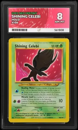 Pokemon Neo Destiny Secret Rare Holo Card Shining Celebi 106/105 Ace 8 NM/MT - Image 1