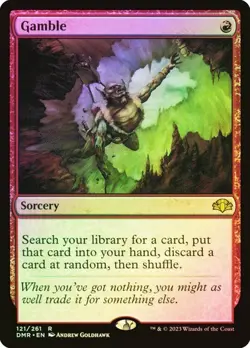 Gamble x1 Foil Dominaria Remastered MTG Magic the Gathering Red Sorcery Card - Image 1