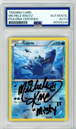PSA Signed Michele Knotz Pokemon TCG Lapras 28/122 Breakpoint Reverse Holo - Image 1