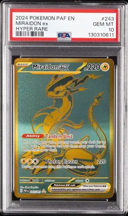 2024 POKEMON PAF EN-PALDEAN FATES HYPER RARE #243 MIRAIDON EX PSA 10 - Image 1