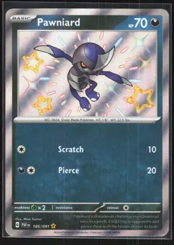 Pawniard 185/091 Shiny Rare Paldean Fates Pokemon NM 01-06-018 - Image 1