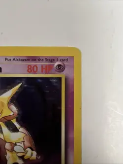 HOLO Alakazam Pokemon Card BASE SET VINTAGE,-1/102-LP CONDITION-STAGE 2~80HP🔥🔥 - Image 2
