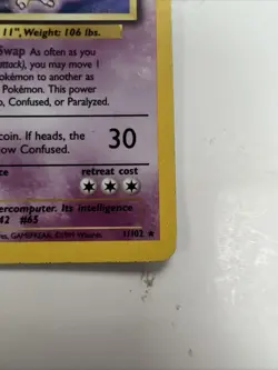 HOLO Alakazam Pokemon Card BASE SET VINTAGE,-1/102-LP CONDITION-STAGE 2~80HP🔥🔥 - Image 5