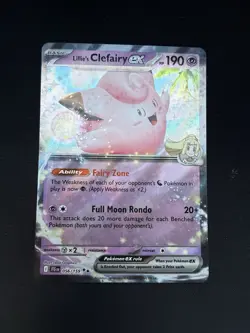 Pokemon TCG Lillie's Clefairy ex 056/159 SV09 Journey Together Holo 190HP - Image 3