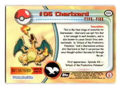 Charizard Pokemon 1999 Topps TV 6 LP - Image 2
