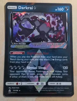 Darkrai Prism Star 77/156 Sm-Ultra Prism Holo Pokemon Trading Card Game TCG ✨ - Image 1