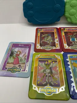 Vintage Taco Bell Digimon Metal Trading Cards Lot Of 13 With 4 Digivices - Image 2