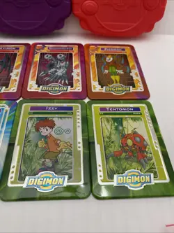 Vintage Taco Bell Digimon Metal Trading Cards Lot Of 13 With 4 Digivices - Image 5