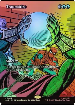 MTG FOIL Traumatize Borderless - Marvel Universe #015 - Image 1