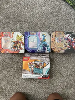 Pokemon TCG Lot of 3 Collector Tins Koraidon Miraidon Entei + Mabosstiff - Image 2
