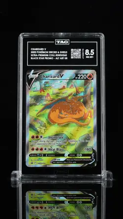 Charizard V SWSH260 Full Art Ultra-premium Collection Pokemon Tag 8.5 Nm Mt+ - Image 1
