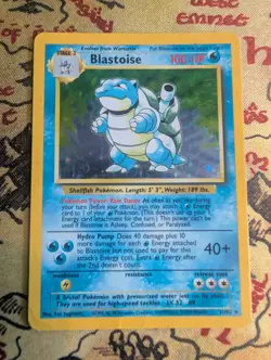 BLASTOISE 2/102 Pokemon Base Set 1 Card Vintage Holo MP - Image 1