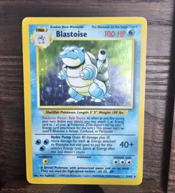 Pokemon TCG Blastoise Holo Rare Card 2/102 Base Set MP - Image 1
