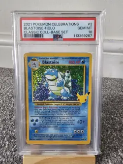 PSA 10 Blastoise 2/102 Celebrations Classic Collection Holo Graded Pokemon Card - Image 1