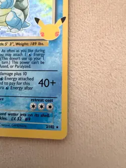 Blastoise Holo 2/102 Pokemon Card, Celebrations 25th Anniversary Edition MINT - Image 5