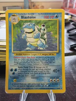 Pokemon TCG Blastoise Holo Rare Card Base Set 2/102 Vintage - Image 1