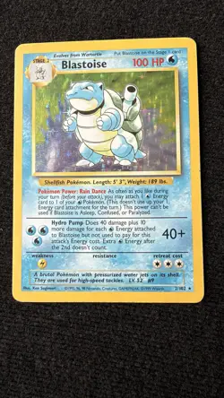 Pokemon TCG Blastoise Holo Card Base Set 2/102 Unlimited - LP - Image 1