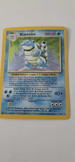 Pokemon TCG Blastoise Holo Card Base Set 2/102 - Image 1