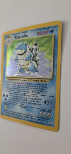 Pokemon TCG Blastoise Holo Card Base Set 2/102 - Image 2