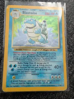 Pokemon TCG Blastoise Holo Card Base Set 2/102 - Image 1