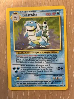 Pokemon TCG Blastoise Holo Card Base Set 2/102 Unlimited Excellent LP - Image 3