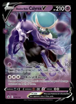 2021 Pokemon TCG Sword & Shield Chilling Reign #074 Shadow Rider Calyrex V UR - Image 1