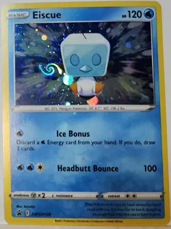 HD Fart Swirl 🌀 Eiscue 054/192 Cosmos Holo Heavily Bleed Error Rare Pokemon TCG - Image 1