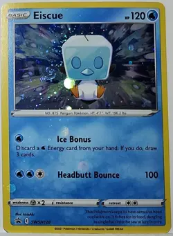 HD Fart Swirl 🌀 Eiscue 054/192 Cosmos Holo Heavily Bleed Error Rare Pokemon TCG - Image 2