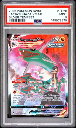 2022 Pokemon Sword & Shield Silver Tempest TG20 Rayquaza VMAX PSA 9 149979979 - Image 1