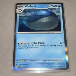 💫 Pokemon TCG Wailord 041/159 Journey Together COSMOS Holo W/SWIRL Promo NM - Image 1