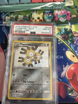 2019 Pokemon Sun And Moon Hidden Fates Magneton Shiny Holo PSA 10 - Image 1