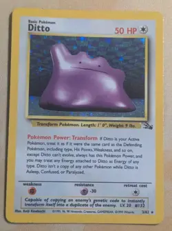 Ditto 3/62 Holo Rare WotC Pokemon Trading Card Game TCG Fossil Vintage ✨ - Image 1