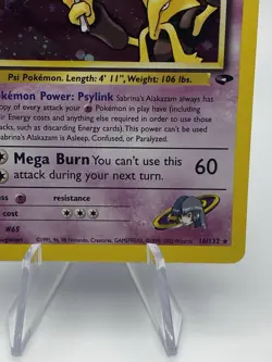 Sabrina's Alakazam 16/132 Gym Challenge Holo Rare Card WOTC - Image 5
