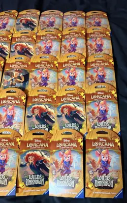 Disney Lorcana TCG Wilds Unknown Sleeved Booster Pack Lot of 34- SHIPS SAME DAY - Image 2
