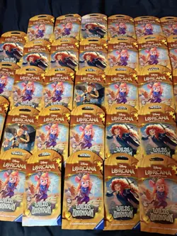 Disney Lorcana TCG Wilds Unknown Sleeved Booster Pack Lot of 34- SHIPS SAME DAY - Image 3