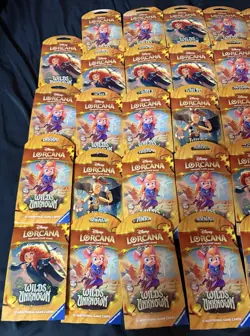 Disney Lorcana TCG Wilds Unknown Sleeved Booster Pack Lot of 34- SHIPS SAME DAY - Image 4