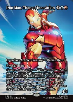 Iron Man, Titan of Innovation (Borderless) - 91 - MAR - NM - MTG - Image 1