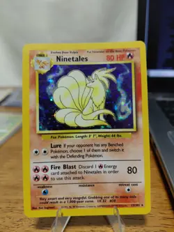 Pokemon TCG Ninetales Base Set Holo Unlimited Rare Card 12/102 LP/MP Condition - Image 1