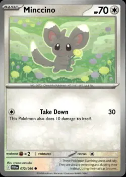 Minccino 072/086 Common Chaos Rising Pokemon Near Mint - Image 1
