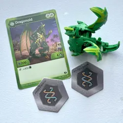Bakugan Battle Planet VENTUS DRAGONOID Figure B200 Card And 2 Bakucores AS IS - Image 1