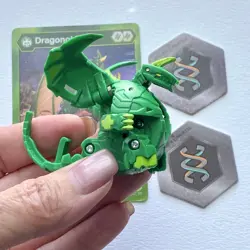 Bakugan Battle Planet VENTUS DRAGONOID Figure B200 Card And 2 Bakucores AS IS - Image 4