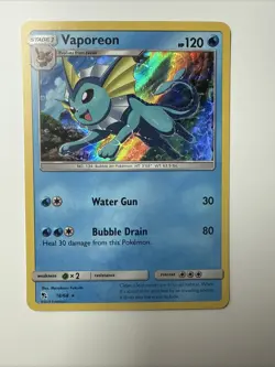 Vaporeon 18/68 Hidden Fates 2019 Reverse Holo Rare Pokemon TCG Card - NP - Image 1
