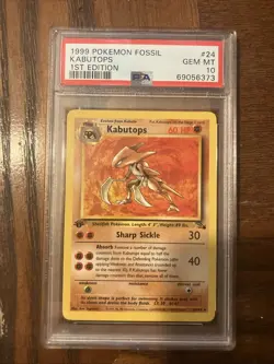 Pokemon Kabutops Fossil Holo Rare 1st Edition PSA 10 24/62 1999 English - Image 3
