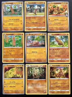 9x Sudowoodo Bonsly Pokemon Species Collection W/ Yellow Border Pokemon Cards - Image 1