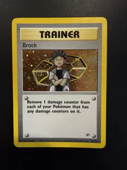 Pokemon TCG Trainer Brock Holo Card 15/132 Vintage WOTC Gym Heroes - Image 1
