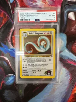 2000 POKEMON GYM HEROES SET UNLIMITED #4 ERIKA'S DRAGONAIR HOLO - PSA 6 - Image 1