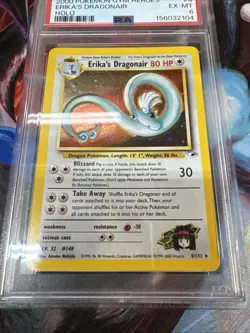 2000 POKEMON GYM HEROES SET UNLIMITED #4 ERIKA'S DRAGONAIR HOLO - PSA 6 - Image 2