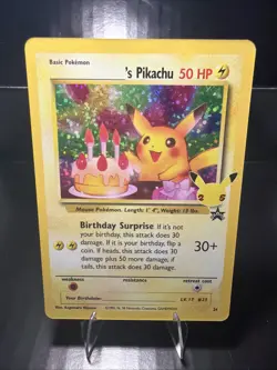 Birthday Pikachu Holo Black Star Celebrations Promo Pokemon Card - Image 1