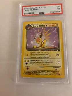 2000 Pokemon Team Rocket DARK JOLTEON 38/82 PSA 7 Near Mint - Image 1